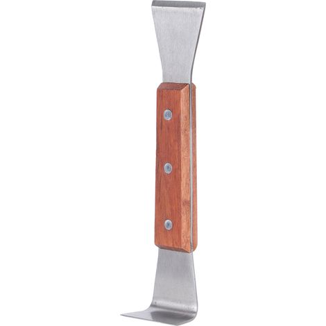 Outil d'apiculteur : grattoir à cadres, couteau à désoperculer en acier inoxydable avec manche en bois. (1/5)