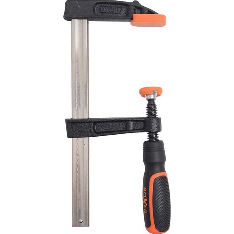 Serre-Joint 200 x 80 mm – Avec Verrou à Bille – Construction Robuste – Poignée Soft Grip – Orange/Noir (1/2)