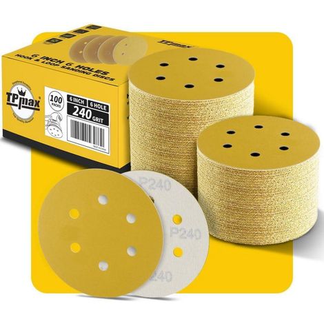 Schleifscheiben 150mm 6 Loch 240 Körnung Klett 100 P 240 100 Pack (1/5)