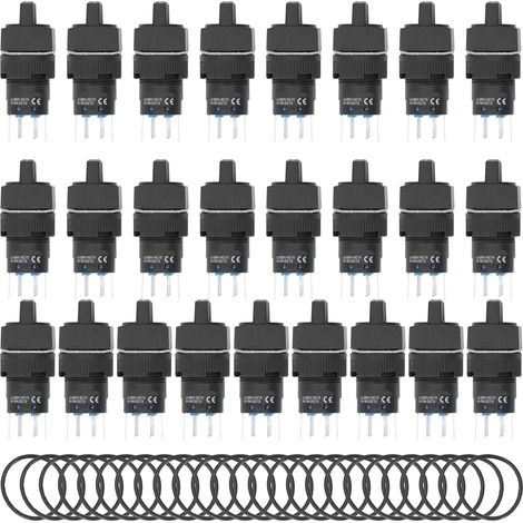 25 Pièces Sélecteur à Bouton Auto-Verrouillant 3 Vitesses Avec Voyant Lumineux 16mm Carré 12V BEM-LA16-22XD/31-F (Rouge) (1/5)