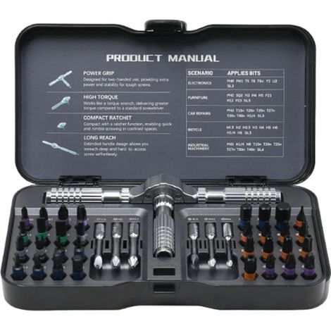 Jeu De Tournevis Magnétiques Jeu D'Magnétiques Multiples Avec Poignée De Cliquet Amovible Kit D'outils De Réparation De Précision Pour Électronique Montage Meubles PC Ordinateur Vélo (1/5)
