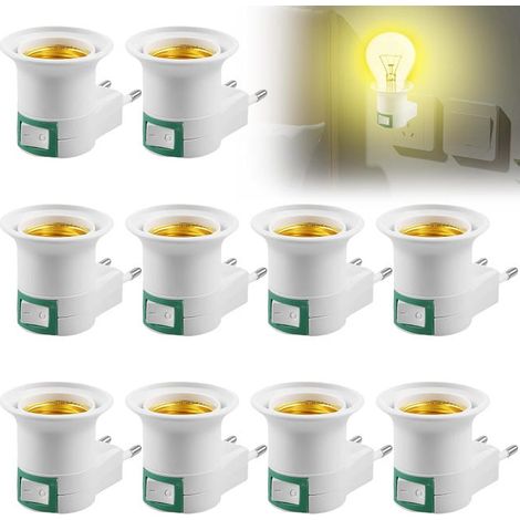 E27 Wireless Switch Light Sockets, 8-pack, suitable for kitchen table lamps and wall lamps, easy to install. (1/4)