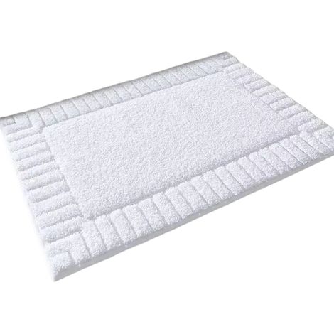 Große Mikrofaser-Badematte – 60×90 cm, rutschfest, extrem saugfähig, maschinenwaschbar, für Dusche/Badewanne (weiß) (1/5)