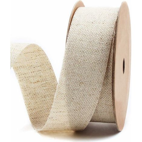 Toile De Jute Tressée Corde De Chanvre Corde Ruban De Jute Décoration Artisanale De Fête, 10 Verges  Chanvre blanc filé dur 25mm (1/5)