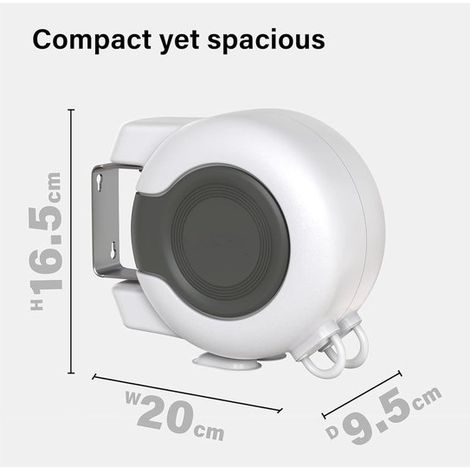 Étendoir Double Rétractable - Blanc - 15m x 2 Étendoir Robuste pour Intérieur et Extérieur - Système de Séchage Double avec Installation Facile