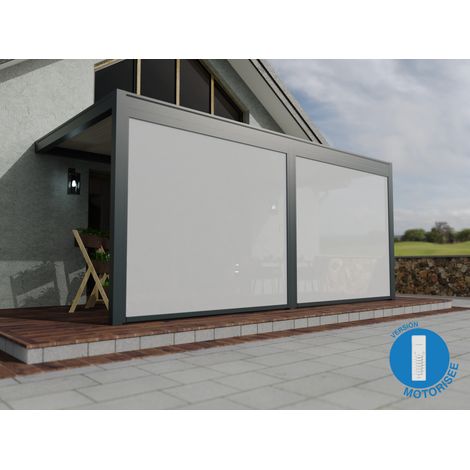 Store Façade Zippé Motorisé 6m Anthracite Pour Pergola Bioclimatique O ORIAL Made in France (1/4)