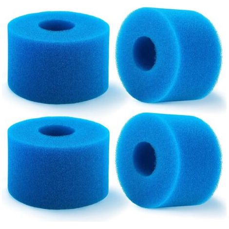 4 Pièces Filtre Piscine, Cartouche de Filtre en Mousse, Mousse pour Filtre Piscine, Réutilisables et Lavables, Filtre en Mousse pour Spa, Piscine (1/5)