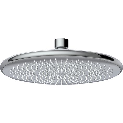 WENKO Doccia a pioggia Watersaving, soffione doccia italiano, risparmia fino al 40% di acqua senza compromettere la pressione dell'acqua, attacco universale 1/2", plastica, ø 22,5 cm, cromato