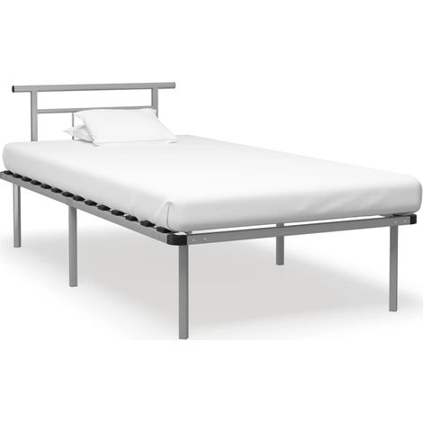 Bettgestell Grau Metall 100x200 cm