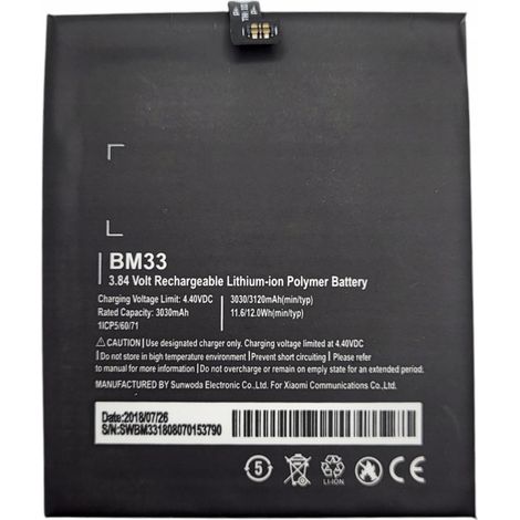 Nuova batteria BM33 da 3120 mAh compatibile con Xiaomi Redmi M4i e 4i. (1/2)