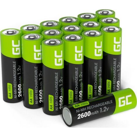 16 pilas recargables AA R6 de 2600 mAh Ni-MH (1/3)