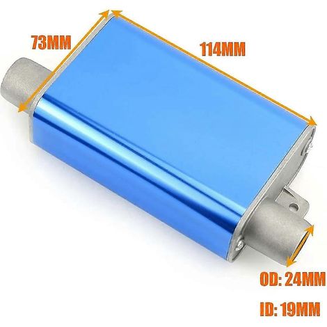 24-mm-Schalldämpfer, S-förmig gebogen, für Diesel-Standheizung, Abgasrohr aus Aluminiumlegierung, klein, mittel, groß, für Pkw, Lkw, Wohnmobil – klein, blau
