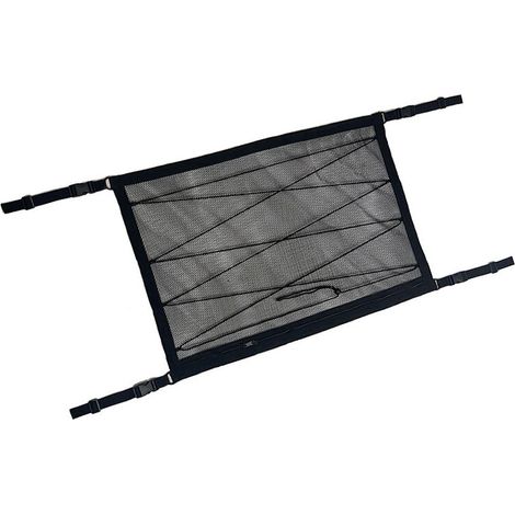 70x50cm Auto-Aufbewahrungsnetz, universelle Autodachtasche mit Reißverschluss, schwarzes Gepäckaufbewahrungsnetz für die Auto-SUV-Decke (Kordelzugnetz) FLITI (1/4)