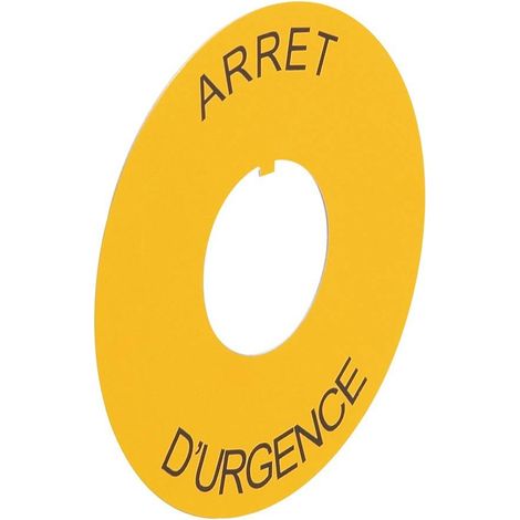 Etiquette Osmoz pour arrêt d'urgence Ø80Avec marquage ARRET D'URGENCE jaune (1/2)