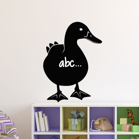 Sticker ardoise tableau noir - stickers muraux adhésif effaçable - SILHOUETTE CANARD - 30x20cm (1/3)