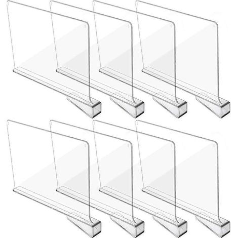 Lot de 8 séparateurs d'étagères pour l'organisation de placard, organisateur d'étagères de placard --- (1/5)