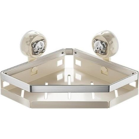 Estantes de esquina para ducha, montaje en pared con ventosa, organizador de champú para baño, color beige. (1/4)
