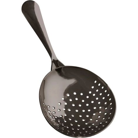 Passoire Julep en Acier Inoxydable 304 Gunmetal Black - Design Ergonomique pour Bar Professionnel, Séparation Efficace des Glacons, Durable et Style Moderne pour Cocktails