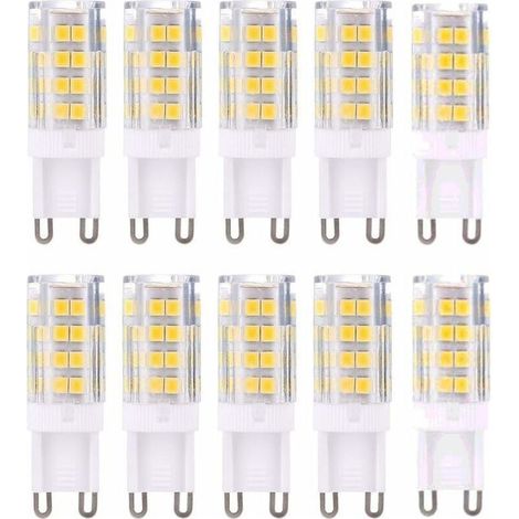 G9 LED Lampe Ampoules, Blanc Chaud 3000K 5W Lumiere équivalent aux ampoules halogènes de 40 W 420 lumens not dimmable, lot de 10 (1/4)