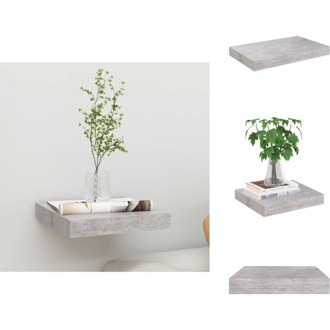 Schweberegal Betongrau 23x23,5x3,8 cm MDF - Schweberegal - Wandregal - Regal - Beton Grau - Wohnwand (1/5)