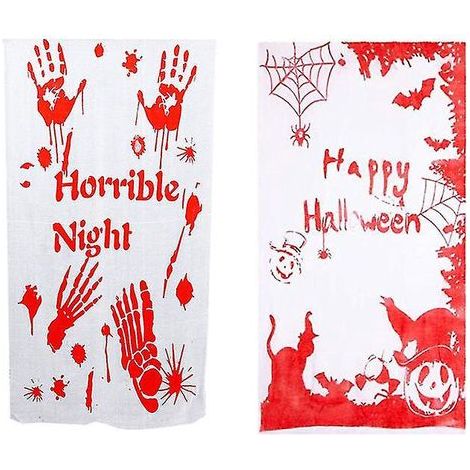Rideaux d'Halloween (lot de 2) pour décoration d'Halloween (1/3)