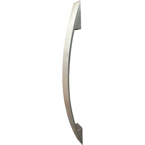 Maniglione Curvo 60cm Argento Piatto Mezzaluna per Porta Blindata da Ingresso (1/3)