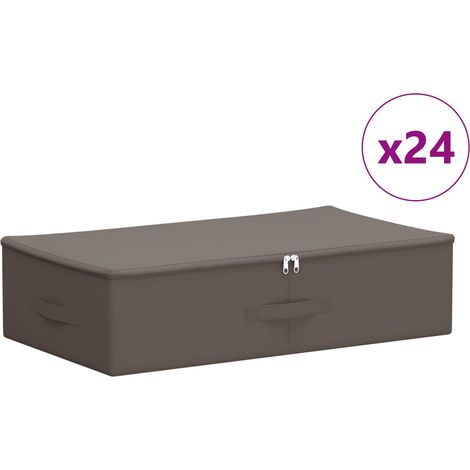 Aufbewahrungsbox 24 Stk. Vliesstoff 70 x 40 x 18 cm 50,4 L Grau vidaXL