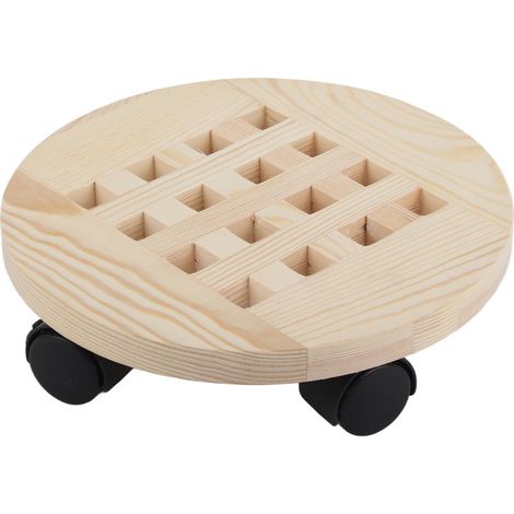 Plateau mobile en bois pour fleurs avec 6 roues, support à plantes rotatif à 360° pour la maison (1/5)