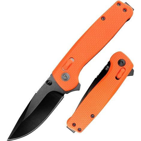 Klappmesser mit Taschenclip, 7CR13MOV Stahlklinge, Nylonfaser-Griff Orange