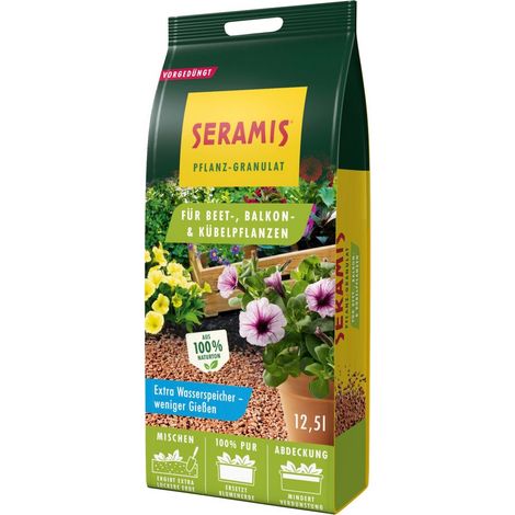 Seramis Pflanz-Granulat für Beet- Balkon- & Kübelpflanzen 12,5 L Bodenzusatz (1/4)