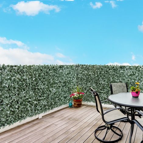 Haie artificielle en rouleau, brise-vue, 3 m de long x 1,5 m de haut, feuillage réaliste, résistant aux UV, vert (1/5)