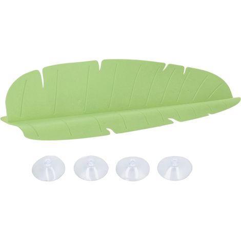 Pare-éclaboussures pour évier de cuisine, en feuille de bananier élastique et réutilisable, verte, pour laver la vaisselle et les légumes. (1/5)