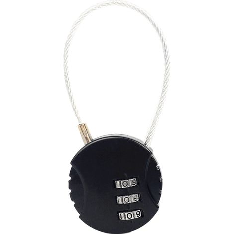 Serrure à combinaison Cadenas à 3 chiffres Code antivol en alliage de zinc pour valise de voyage Noir.