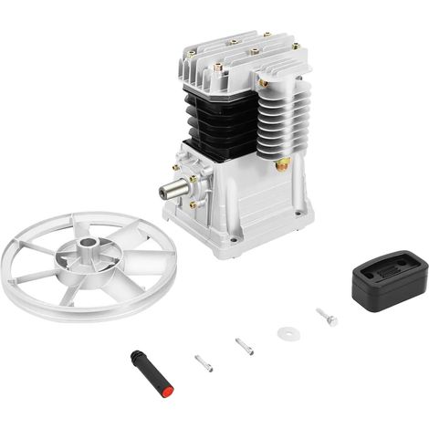 Compresseur d'air, moteur de 3 CV, conception à double cylindre, Argent (1/2)