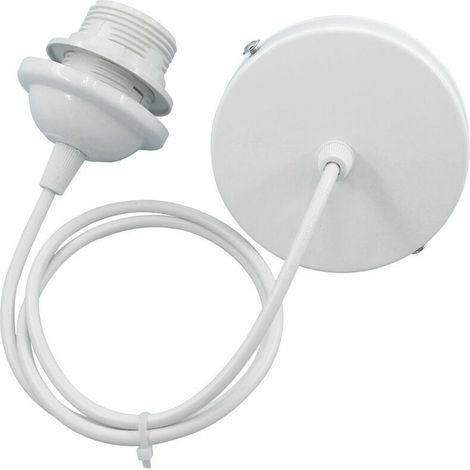 Paquete de 5 portalámparas colgantes E27, accesorios para lámparas colgantes E27, accesorios para lámparas colgantes E27 con cable de 200 cm, para bar, cafetería, tienda de ropa, hogar, hotel (blanco) (1/5)