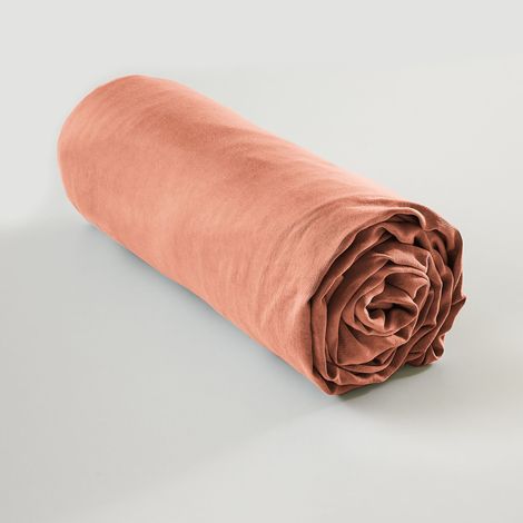 Drap-housse Lysandre 140 x 190 cm – Terracotta – 100% Lyocell 135 g/m² (1/3)