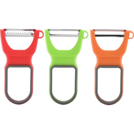 Ensemble de 3 éplucheurs multifonctionnels durables en acier inoxydable pour fruits et légumes (1/4)