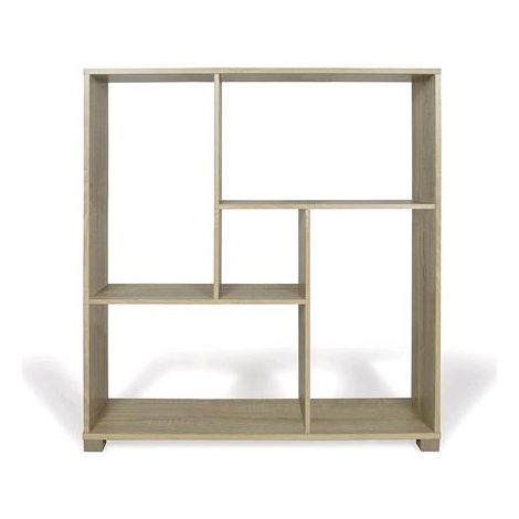 Libreria in legno Colore Rovere 80x24x83,5H cm Scaffale Mobiletto 5 Ripiani ART.107R (1/5)
