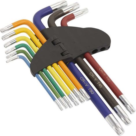 Sealey AK7193 TRX-Star Key Set 9pc Colour-Coded Long