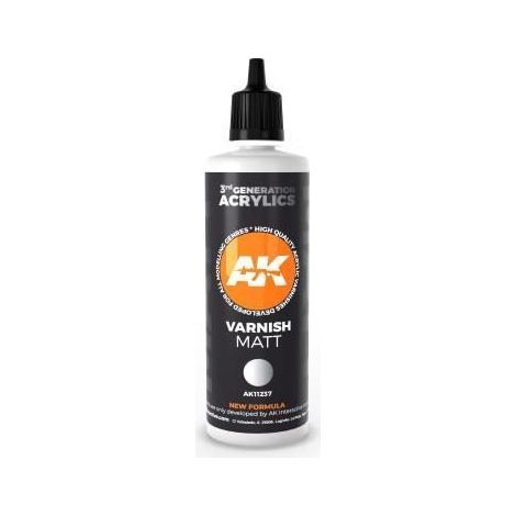 Vernis mat acrylique - AK INTERACTIVE - 100 ml - Application au pinceau et aérographe - Finition mate