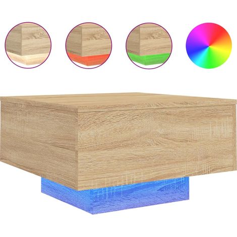 Maison Exclusive - Couchtisch mit LED-Leuchten Sonoma-Eiche 55x55