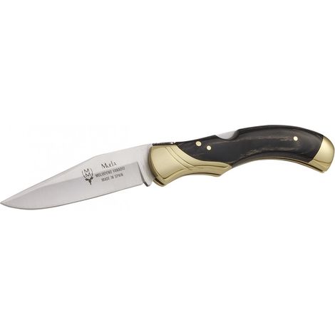 Coltello da tasca Muela GL-10M serie GL-10M, lama da 9,5 cm, cache in legno pressato nero e ottone, con serratura, peso 190 grammi + carta regalo multiuso