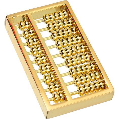 Mini Brass Abacus 9 Gears Chinese Math Calculating Tool for Kids Adult Collection 1.5in (1/5)
