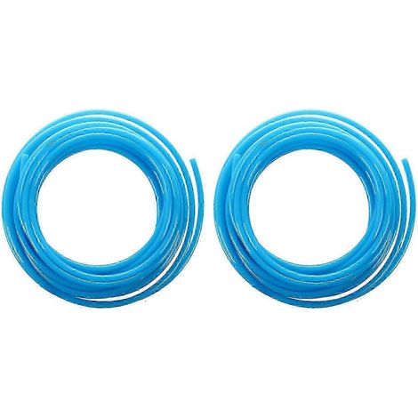 Deux tuyaux pneumatiques en polyuréthane (PU) bleus de 10 mètres de long et de 6 mm x 4 mm. (1/5)