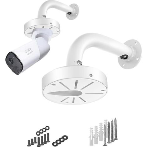 Blanc,Support montage mural pour caméras dôme IP CCTV, boîte jonction gestion des câbles Support montage universel sur poteau Systèmes surveillance sécurité, Base solide métal Revêtement en poudre