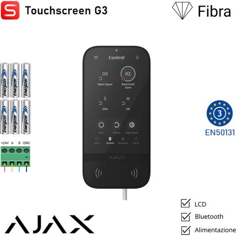 143607 - Superior - Superior KeyPad TouchScreen Fibra - Tastatur TouchScreen verdrahtet - Farbe black - Ajax professionelle Sicherheit