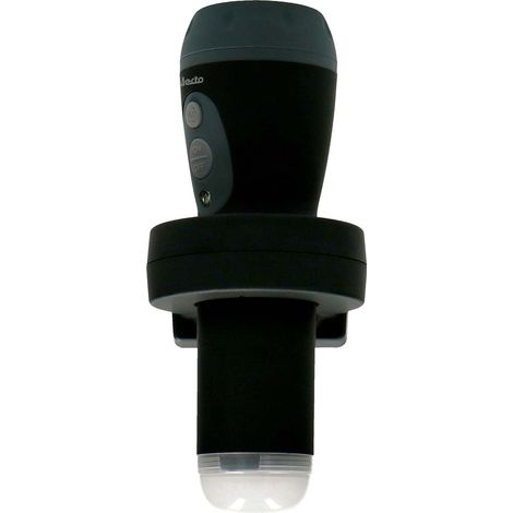 Linterna LED recargable con luz nocturna automática, color negro