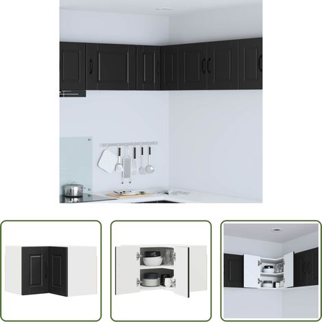 vidaXL Wandregal -  Küchenschrank mit Regal Schwarz 57 x 57 x 40 cm Holzwerkstoff (1/5)
