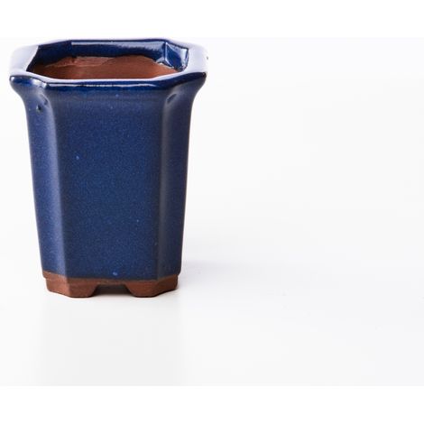 Vaso bonsai quadrato 8 cm smaltato blu (1/2)