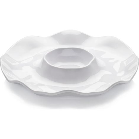 Ruffle Round Chip & Dip Platte 4er Set, 40,6 cm